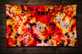 Handmade Fire Tie-Dye Tapestry – Red, Orange, Yellow & Black Psychedelic Wall Hanging | Dorm Room, Bedroom & Festival Decor