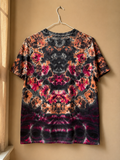 Handmade Psychedelic Tie Dye T-Shirt | Black, Magenta & Burnt Orange Ice Dyed Shirt | One-of-a-Kind Festival Graphic Tee | Truly Dyed