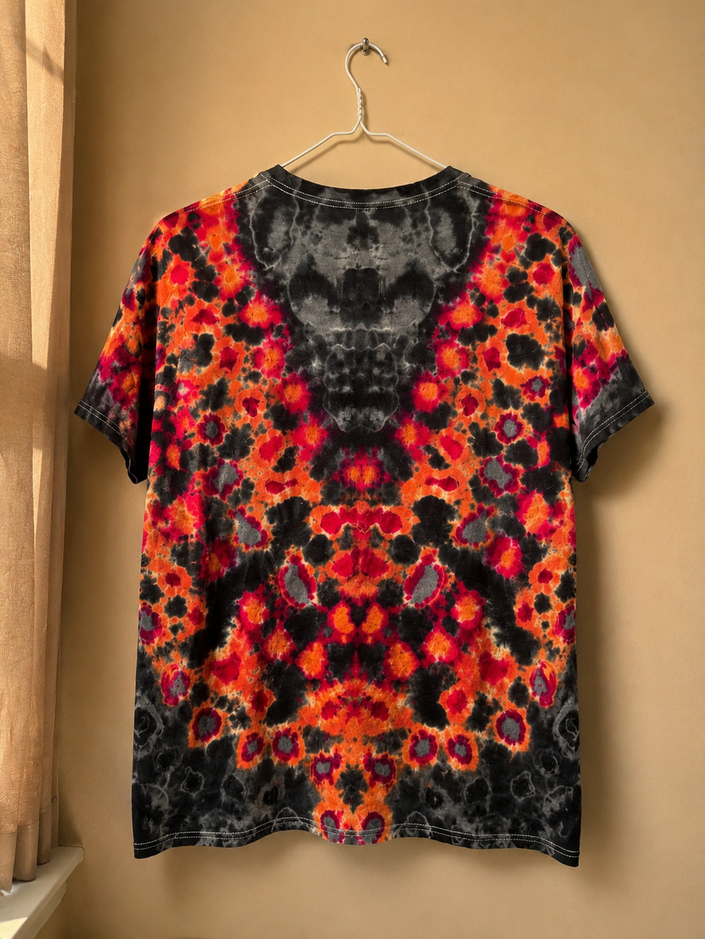 Handmade Inferno T-Shirt | One-of-a-Kind Psychedelic Fire Tie Dye Tee | Truly Dyed
