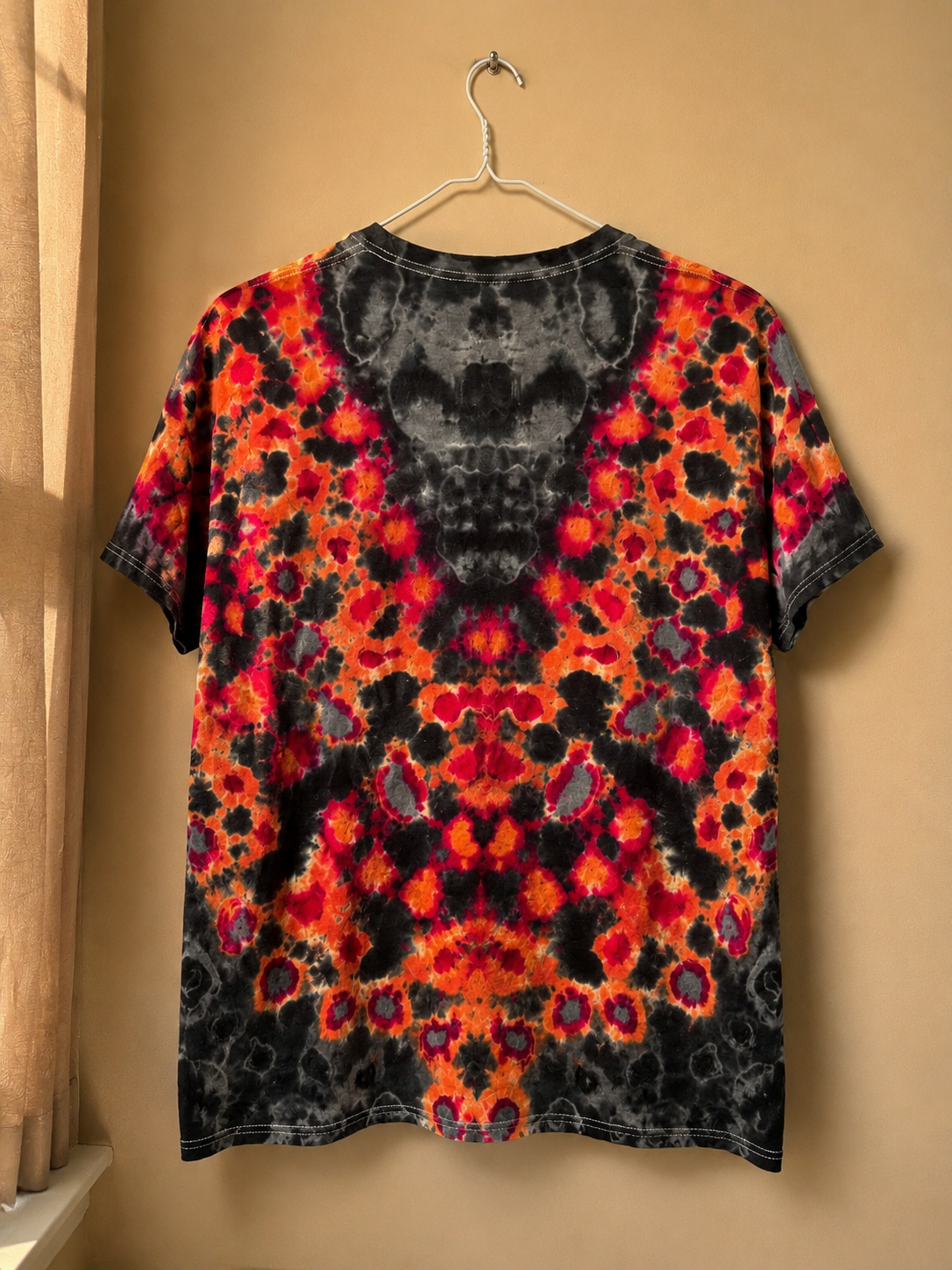 Handmade Inferno T-Shirt | One-of-a-Kind Psychedelic Fire Tie Dye Tee | Truly Dyed
